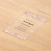 誕生日バラ金ゴールド 澄ん アクリル招待状 (レイダウン)