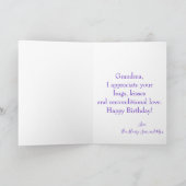 誕生日バルーンおばあちゃんの写真 カード (内部)