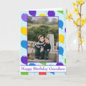 誕生日バルーンおばあちゃんの写真 カード (黄色い花)
