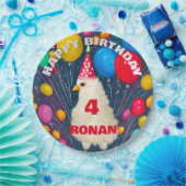 誕生日バルーンおもしろいチキンポスター ペーパープレート (パーティー)