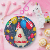 誕生日バルーンおもしろいチキンポスター ペーパープレート (パーティー)