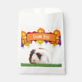 誕生日バルーンかわいいモルモットオレンジ色のバナー フェイバーバッグ (正面)