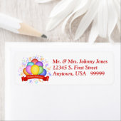 誕生日バルーンとバナー差出人住所ラベル ラベル (インサイチュ)