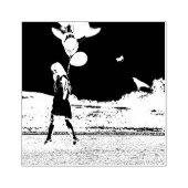 誕生日バルーンとレイベン ラバースタンプ (インプリント)