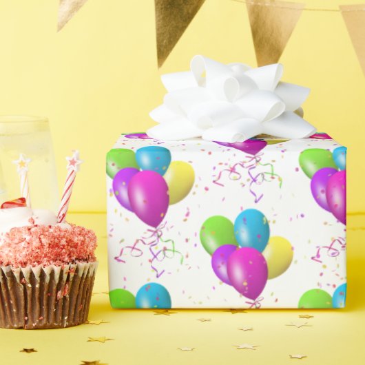 誕生日バルーンと紙吹雪 ラッピングペーパー (誕生日パーティー)