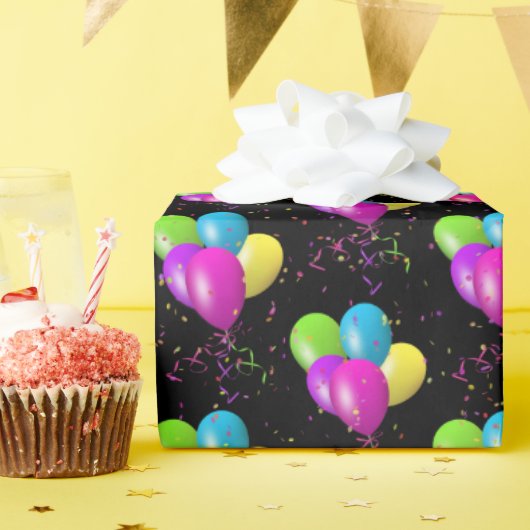 誕生日バルーンと紙吹雪 ラッピングペーパー (誕生日パーティー)
