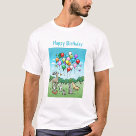 誕生日バルーンのアニマルたち Tシャツ