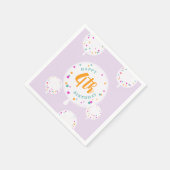 誕生日バルーンのカスタマイズ可能なナプキン薄紫 スタンダードカクテルナプキン (角)