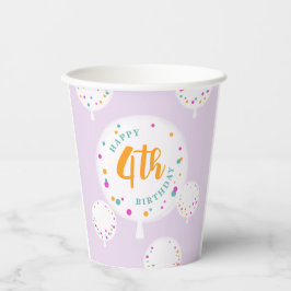 誕生日バルーンのカスタマイズ可能な紙カップ薄紫 紙コップ