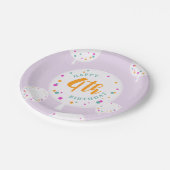 誕生日バルーンのカスタマイズ可能な紙プレート薄紫 ペーパープレート (アングル)