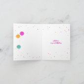 誕生日バルーンのカスタマイズ可能な誕生日カード薄紫 カード (内部)