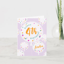誕生日バルーンのカスタマイズ可能な誕生日カード薄紫 カード