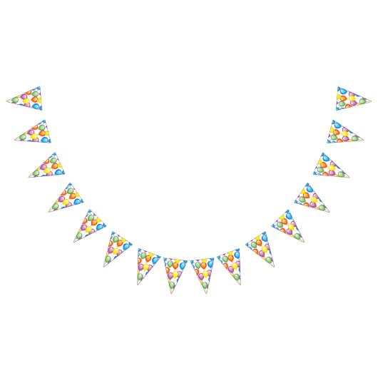 誕生日バルーンのバナーフラグ バンティングフラッグ (全)