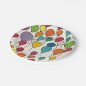 誕生日バルーンの水彩 ペーパープレート (アングル)