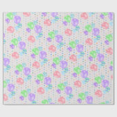 誕生日バルーンの水玉模様ラップ紙 ラッピングペーパー (フラット)