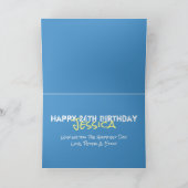 誕生日バルーンウォーターカラーパーソナライズされたハッピーおもしろい カード (内部)