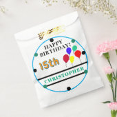 誕生日バルーンオレンジ色のグリーン名 フェイバーバッグ (封をした状態)