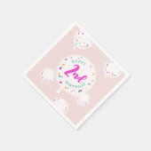 誕生日バルーンカスタマイズ可能なナプキンピンク スタンダードカクテルナプキン (角)