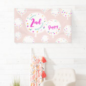 誕生日バルーンカスタマイズ可能なビニールバナーピンク 横断幕 (インサイチュ)