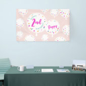 誕生日バルーンカスタマイズ可能なビニールバナーピンク 横断幕 (トレードショー)