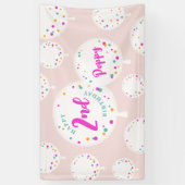 誕生日バルーンカスタマイズ可能なビニールバナーピンク 横断幕 (縦)