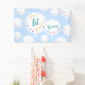 誕生日バルーンカスタマイズ可能なビニールバナーブルー 横断幕 (インサイチュ)