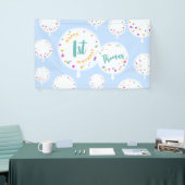 誕生日バルーンカスタマイズ可能なビニールバナーブルー 横断幕 (トレードショー)