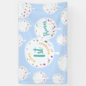 誕生日バルーンカスタマイズ可能なビニールバナーブルー 横断幕 (縦)