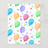 誕生日バルーンカラフルスクラップブック紙 (裏面)