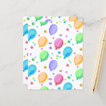 誕生日バルーンカラフルスクラップブック紙