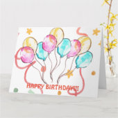 誕生日バルーンカード カード (黄色い花)