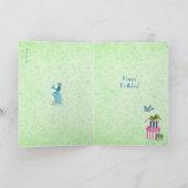 誕生日バルーンガールケーキ |誕生日カード カード (内部)