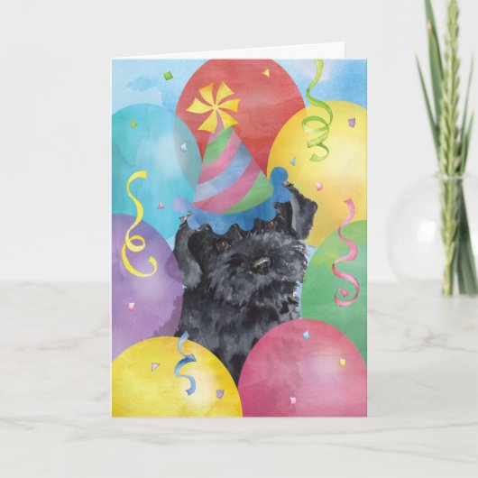 誕生日バルーンケリーブルーテリア カード (正面)