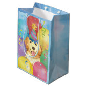 誕生日バルーンズゴールデンリトリーバ ミディアムペーパーバッグ (裏面アングル)