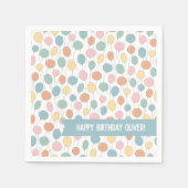 誕生日バルーンパーソナライズされた スタンダードカクテルナプキン (正面)
