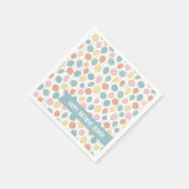 誕生日バルーンパーソナライズされた スタンダードカクテルナプキン (角)