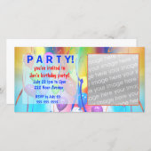 誕生日バルーンパーティの招待状 (正面/裏面)