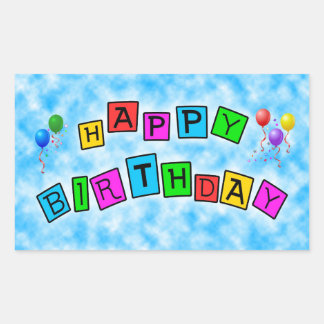 誕生日バルーンパーティー運命の運命 長方形シール