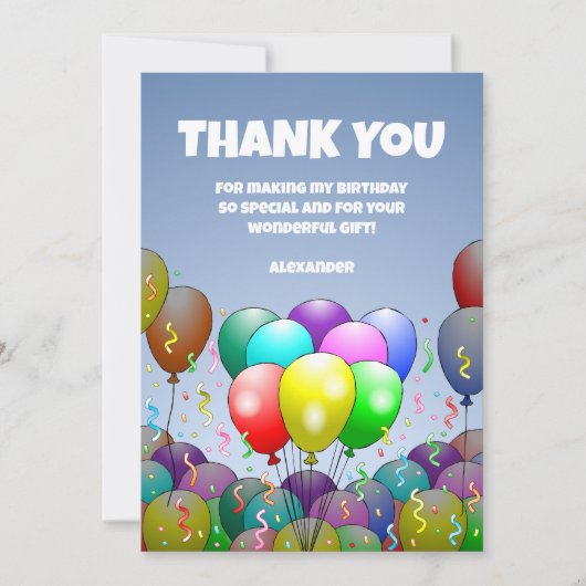 誕生日バルーンパーティー サンキューカード (正面)