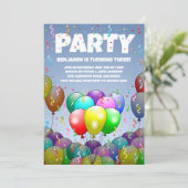 誕生日バルーンパーティー 招待状 (スタンド正面)