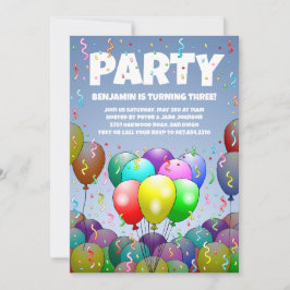 誕生日バルーンパーティー 招待状