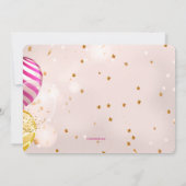 誕生日バルーンピンク招待状 招待状 (裏面)