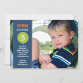 誕生日バルーンフォト誕生日招待状-ネイビー 招待状 (正面)