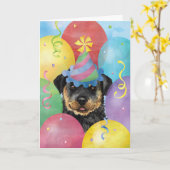 誕生日バルーンロットワイラーカード カード (黄色い花)