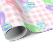 誕生日バルーン付きピンクジンガム ラッピングペーパー (ロールコーナー)