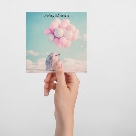 誕生日バルーン付き可愛いハリネズミ、カスタマイズ可能