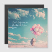 誕生日バルーン付き可愛いハリネズミ、カスタマイズ可能 (正面/裏面)