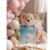 誕生日バルーン付き可愛いハリネズミ、カスタマイズ可能 サンキューカード