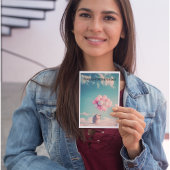 誕生日バルーン付き可愛いハリネズミ、カスタマイズ可能 サンキューカード