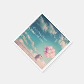 誕生日バルーン付き可愛いハリネズミ、カスタマイズ可能 スタンダードカクテルナプキン (角)